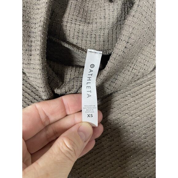 Athleta Turtleneck Women's XSMALL Brown Ribbed Long Sleeve Base Layer Thumbcuffs - Picture 7 of 8